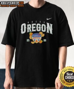 Alt Text: Original Oregon Ducks Capital One Orange Bowl 2026 T-Shirt featuring vibrant team colors and logo design.