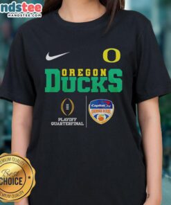 Original Oregon Ducks NCAA 2026 Cotton Bowl Champions ladies tee featuring team logo and vibrant colors.
