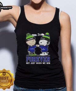 Original Peanut Snoopy and Charlie Brown Seattle Seahawks tank top - Forever, not just when we win, sports apparel.