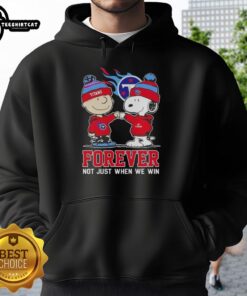Original Peanut Snoopy and Charlie Brown hoodie for Tennessee Titans fans, saying 'Forever, Not Just When We Win'.