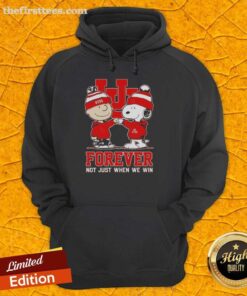 Alt Text: Original Peanut Snoopy and Charlie Brown hoodie featuring Utah Utes design, Forever, Not Just When We Win.