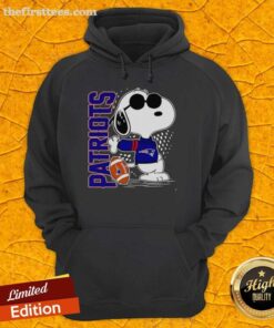Alt Text: Original Peanuts Snoopy X New England Patriots football hoodie featuring Snoopy in team colors and logo.