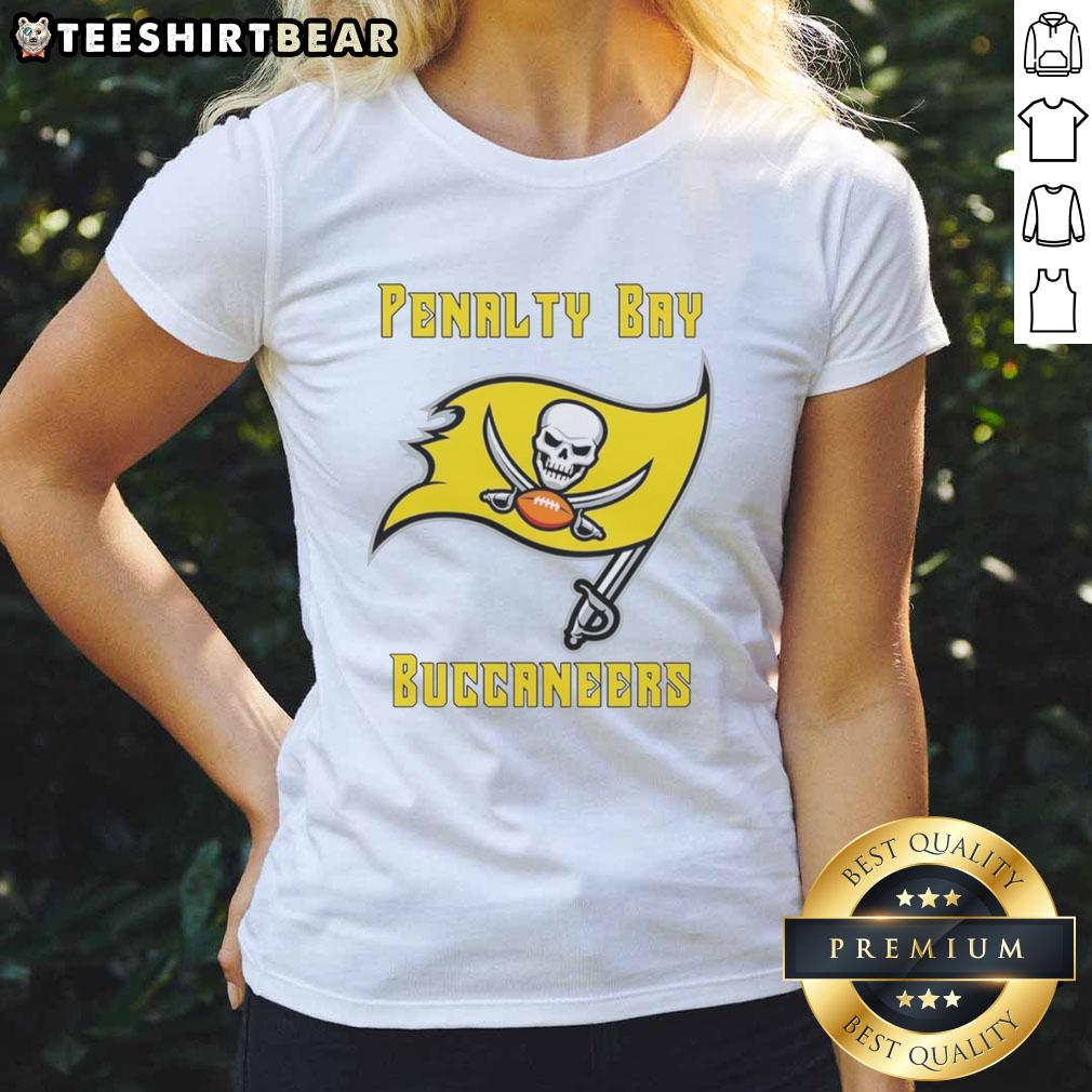 original-penalty-x-tampa-bay-buccaneers-yellow-flag-ladies-tee Original Penalty X Tampa Bay Buccaneers yellow flag ladies tee featuring team logo and stylish design.