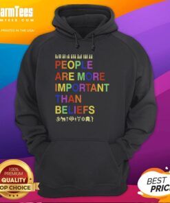 Original People Are More Important Than Beliefs Hoodie in vibrant colors, showcasing a powerful message on cultural respect.