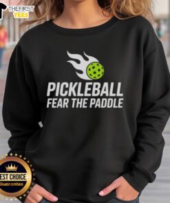 Alt Text: Original Pickleball Fear The Paddle sweatshirt in vibrant colors, perfect for pickleball enthusiasts and players.