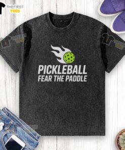 Original Pickleball Fear The Paddle washed t-shirt in vibrant colors, perfect for pickleball enthusiasts and casual wear.