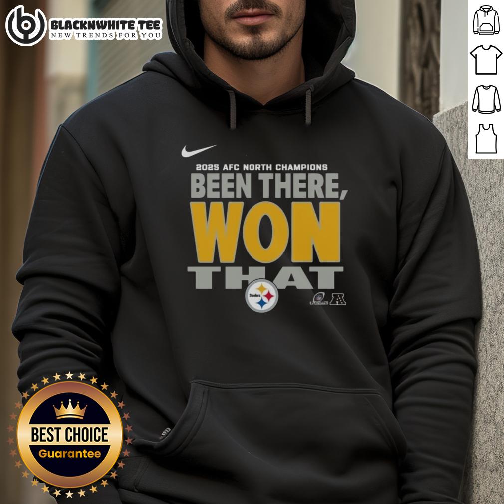 Original Pittsburgh Steelers 2025 Afc North Champions Hoodie Alt Text: Original Pittsburgh Steelers 2025 AFC North Champions hoodie featuring team colors and logo, perfect for fans.