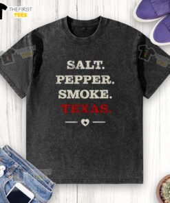 Original Salt Pepper Smoke Texas Washed T-Shirt featuring a stylish design and soft fabric, perfect for casual wear.