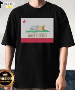Original San Diego Padres Burrito Style California Flag T-Shirt featuring vibrant colors and a unique design for fans.