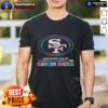 Original San Francisco 49ers Football 'Cancer Sucks' logo t-shirt in vibrant colors, promoting awareness and support.