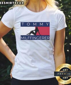 Alt Text: Original Shadow Girl Tommy Milffingerer logo on a stylish ladies tee, perfect for trendy women's fashion.