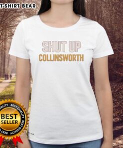 Funny ladies tee featuring 'Shut Up Cris Collinsworth' for football fans, perfect for game day style.
