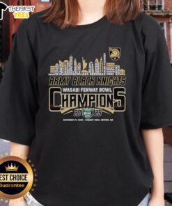 Alt Text: Original Skyline Army Black Knights Wasabi Fenway Bowl Champions 2025 Ladies Tee showcasing team pride and style.