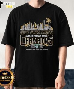 Original Skyline Army Black Knights Wasabi Fenway Bowl Champions 2025 T-Shirt showcasing team pride and championship spirit.