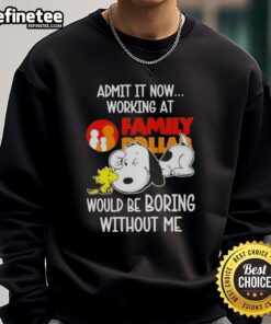 Alt Text: Cozy Original Snoopy and Woodstock sweatshirt with a fun quote, perfect for fans of Peanuts at Family Dollar.