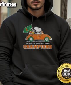 Alt Text: Original Snoopy and Woodstock X Miami Hurricanes Cotton Bowl Classic Champions 2025 Hoodie in vibrant colors.