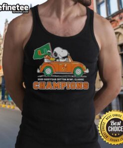 Original Snoopy and Woodstock Miami Hurricanes Cotton Bowl Classic Champions 2025 Tank Top design