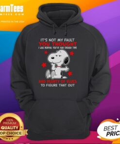 Original Snoopy hoodie featuring 'It's Not My Fault' quote, perfect for fans of Peanuts and casual style.