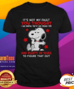 Original Snoopy 'It's Not My Fault' T-Shirt featuring fun graphics and clever text for Peanuts fans.
