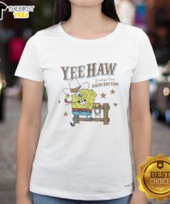 Original Squarepants Cowboy Yeehaw tee for ladies, featuring Bikini Bottom design with vibrant colors and fun graphics.