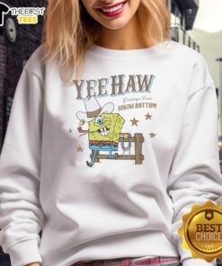 Alt Text: Original Squarepants Cowboy Yeehaw Greetings from Bikini Bottom sweatshirt featuring vibrant graphics and fun design.