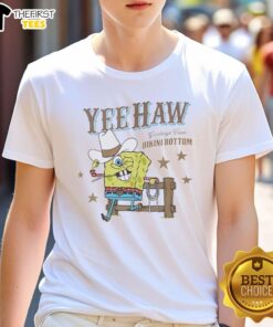 Original Squarepants Cowboy Yeehaw T-Shirt featuring Bikini Bottom design, perfect for fans of SpongeBob SquarePants.