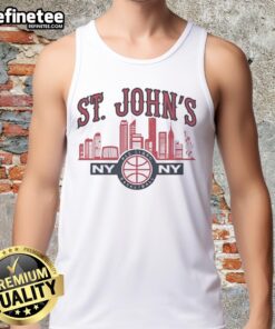 Alt Text: Original St. Johns Red Storm NY tank top featuring vibrant colors and stylish design, perfect for fans and casual wear.