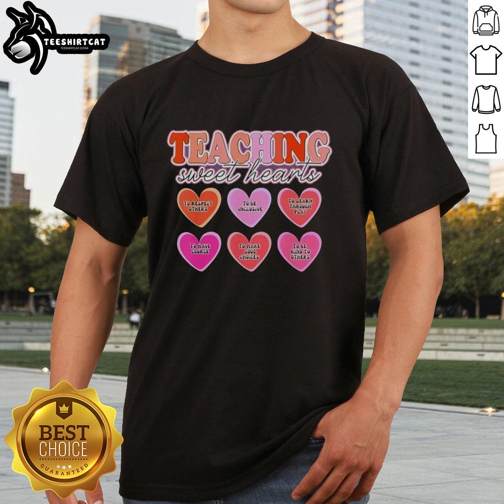original-teaching-sweet-hearts-to-respect-others-to-be-inclusive-to-learn-through-play-t-shirt-1 Alt Text: Original Teaching Sweet Hearts T-Shirt promoting respect, inclusivity, and learning through play for children.