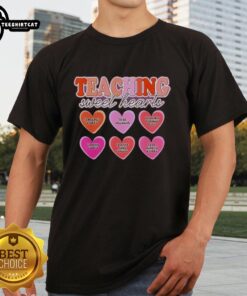 Alt Text: Original Teaching Sweet Hearts T-Shirt promoting respect, inclusivity, and learning through play for children.