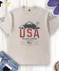 Original Team USA Olympic Winter Games Milano Cortina 2026 One For All T-Shirt - Image 6