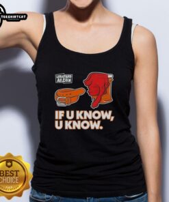 Alt Text: Original Dan Le Batard Show If U Know U Know tank top featuring bold graphics and vibrant colors for fans.