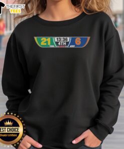 Original Green Bay Packers Beat Chicago Bears Scoreboard 21-6 Sweatshirt showcasing team pride and game highlights.