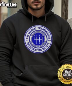 Alt Text: Vintage hoodie from the Original Manual Transmission Preservation Society, est. 1904, featuring classic design elements.