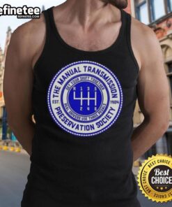 Vintage tank top from the Original Manual Transmission Preservation Society, Est. 1904, featuring classic car graphics.
