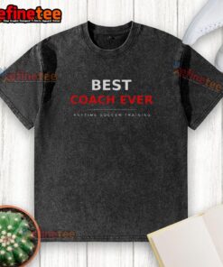 Original The Parent Trainer Best Coach Ever Anytime Soccer Training washed t-shirt in vibrant colors, perfect for soccer enthusiasts.