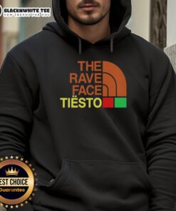 Original The Rave Face Tiesto Hoodie featuring vibrant colors and iconic design, perfect for music festival enthusiasts.