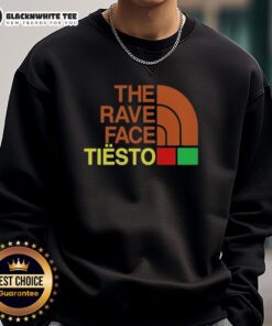 Original The Rave Face Tiesto Sweatshirt featuring vibrant graphic design, perfect for EDM fans and rave enthusiasts.