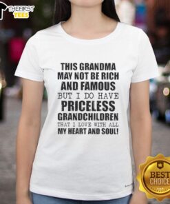 Original Grandma tee featuring the phrase about priceless grandchildren, perfect for loving grandmothers.