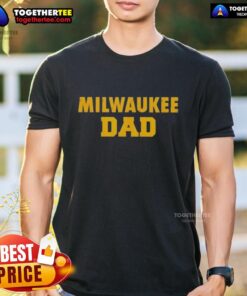 Alt Text: Original UW Milwaukee Panthers Dad Logo T-Shirt featuring the iconic Panthers logo on a comfortable fabric.