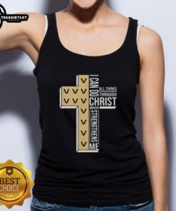 Original Vanderbilt Commodores women's basketball tank top featuring 'I Can Do All Things Through Christ' design.