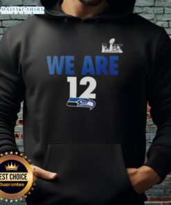 Original We Are 12 Seattle Seahawks 2025 NFC Super Bowl LX Fast as Fast Gets Hoodie in blue and green design.