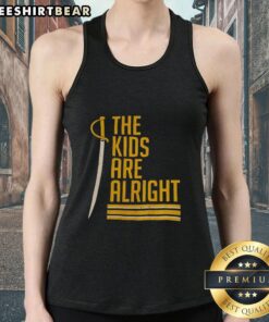 Alt Text: Original Buffalo Sabres The Kids Are Alright tank top featuring team colors and logo, perfect for fans.