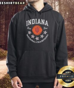 Original Indiana Hoosiers Basketball Five-Time National Champions 2025 Logo Hoodie featuring iconic team colors and design.
