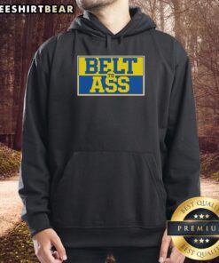 Original Michigan Belt to Ass Hoodie in black, featuring a cozy design perfect for casual wear and Michigan fans.