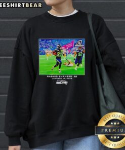 Original Seattle Seahawks Rashid Shaheed NFL sweatshirt featuring bold team colors and logo, perfect for fans.
