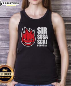 Original Sir Safety Perugia logo tank top showcasing the team's emblem in vibrant colors on a stylish design.