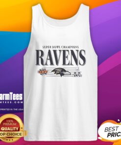 Awesome Baltimore Ravens Super Bowl Champions XLVII tank top featuring vibrant team colors and logo, perfect for fans.