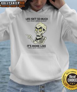 Premium Achmed hoodie featuring 'Life Isn't So Much Easy Peasy Lemon Squeezy' slogan, perfect for casual wear.