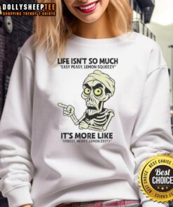 Premium Achmed Life Isn't So Much Easy Peasy Lemon Squeezy Sweatshirt in soft fabric, featuring a humorous design.