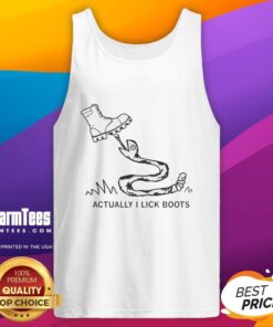 Premium Actually I Lick Boots Tank Top featuring a humorous graphic design, perfect for casual wear and boot lovers.